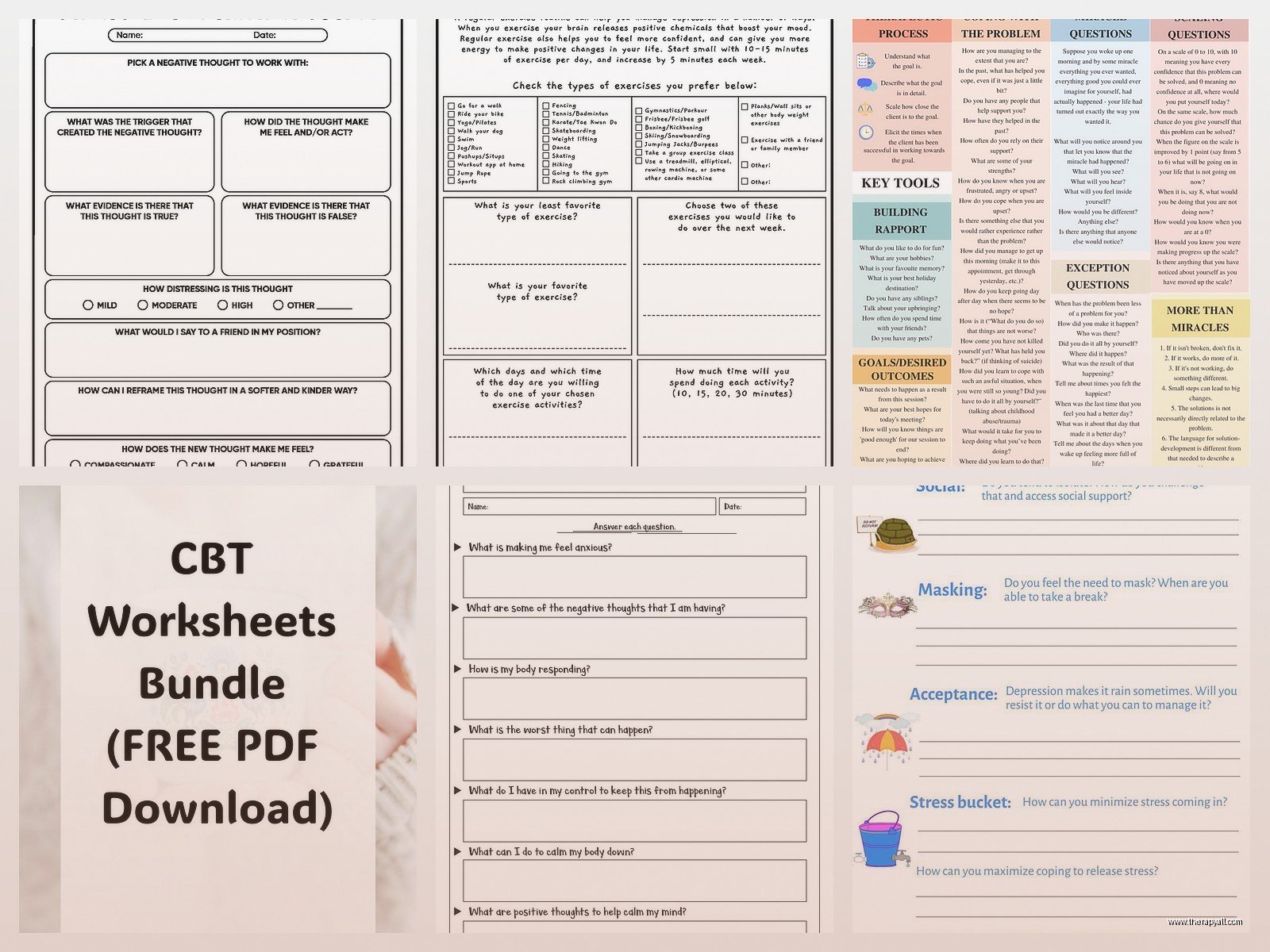 Cbt And Depression Worksheets – Free PDF & Printable Resources