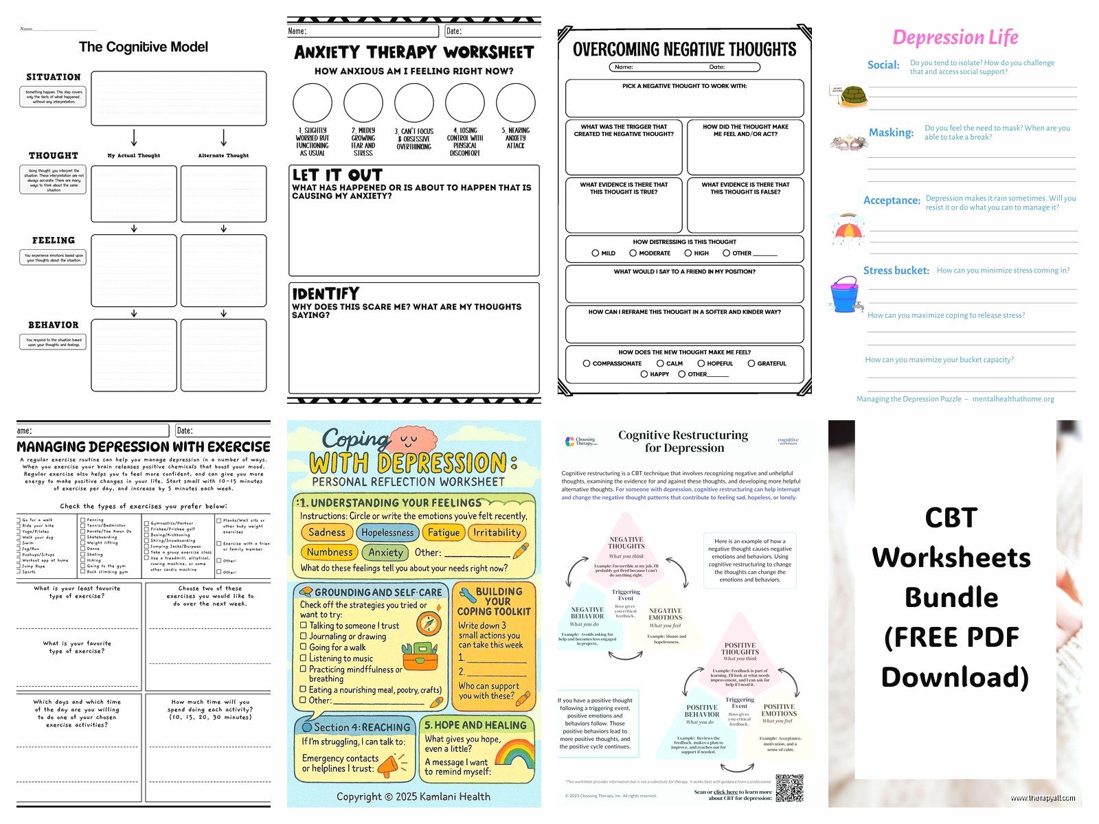 Cbt And Depression Worksheets – Free PDF & Printable Resources