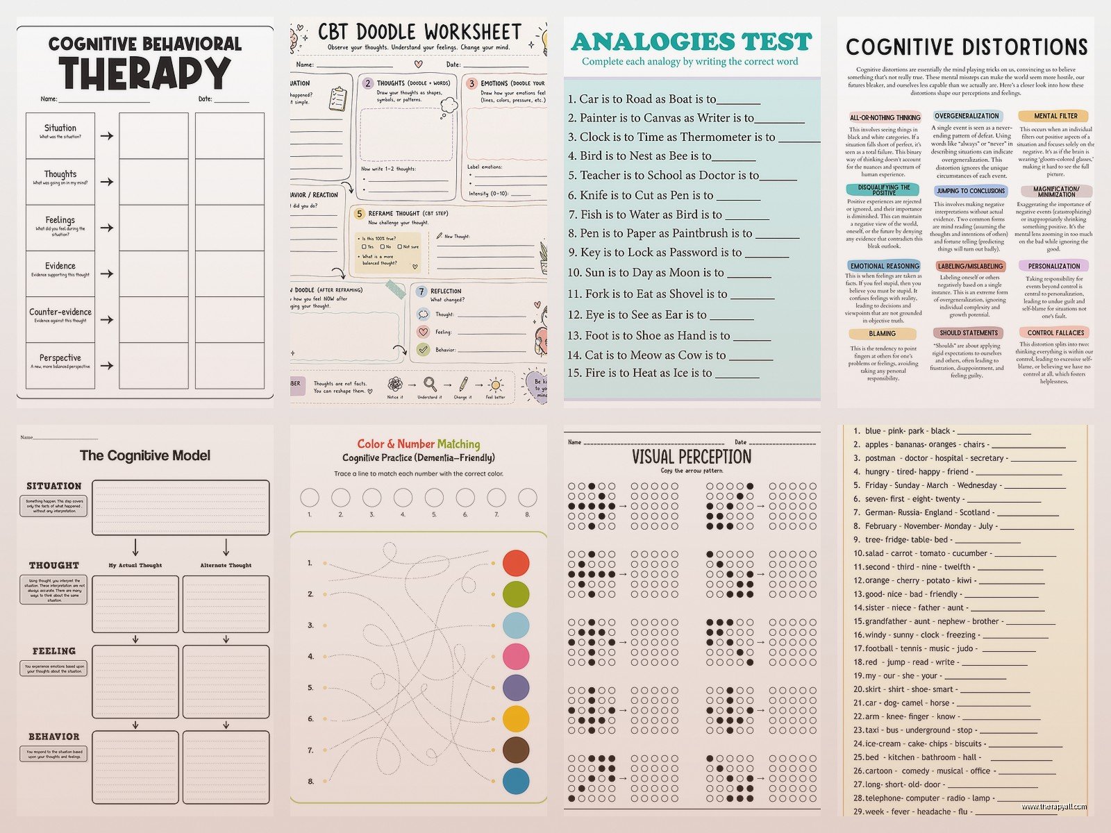 Cognition Worksheets – Free PDF & Printable Resources
