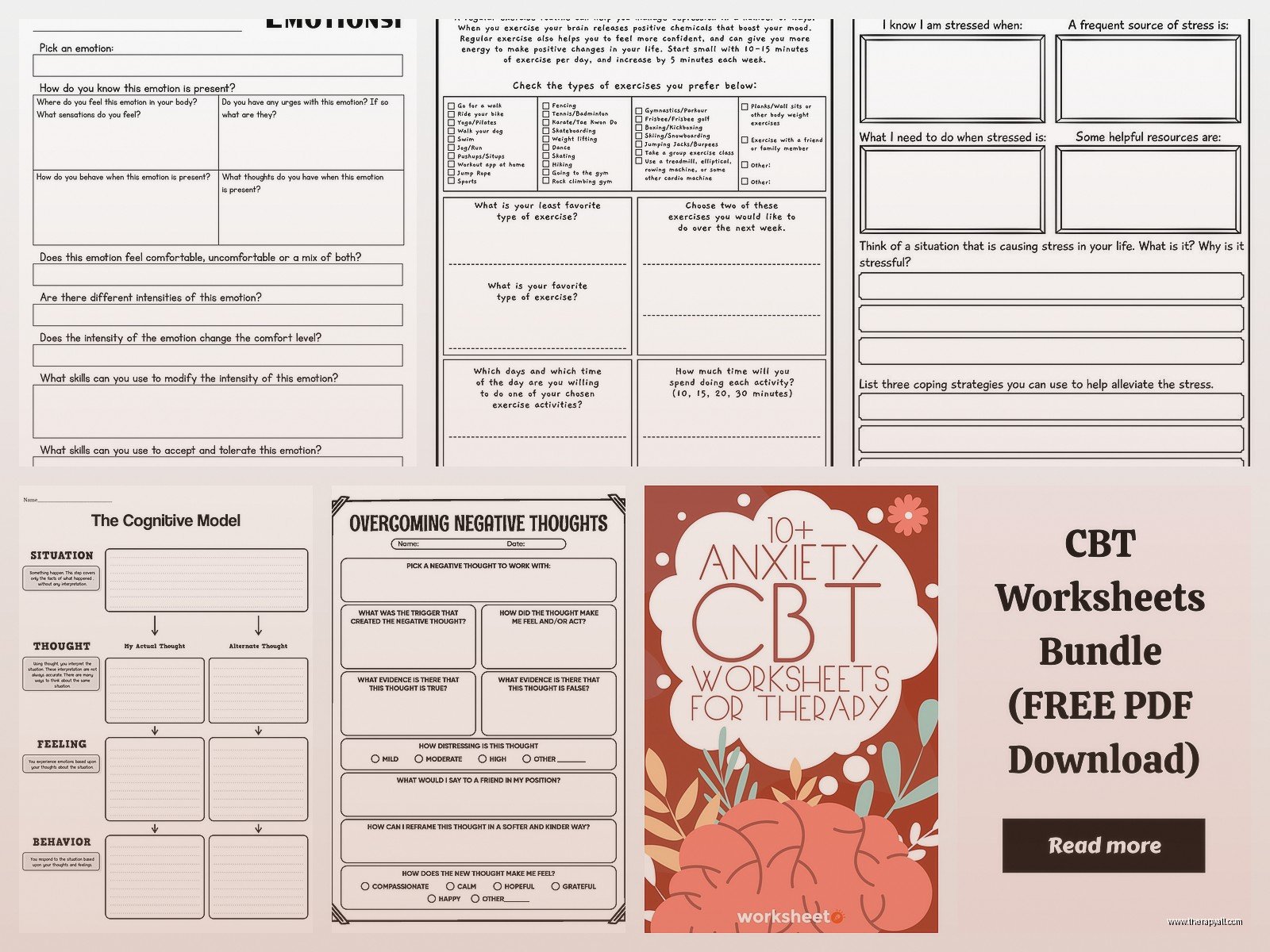 Cognitive Behavioral Worksheets For Depression – Free PDF & Printable Resources