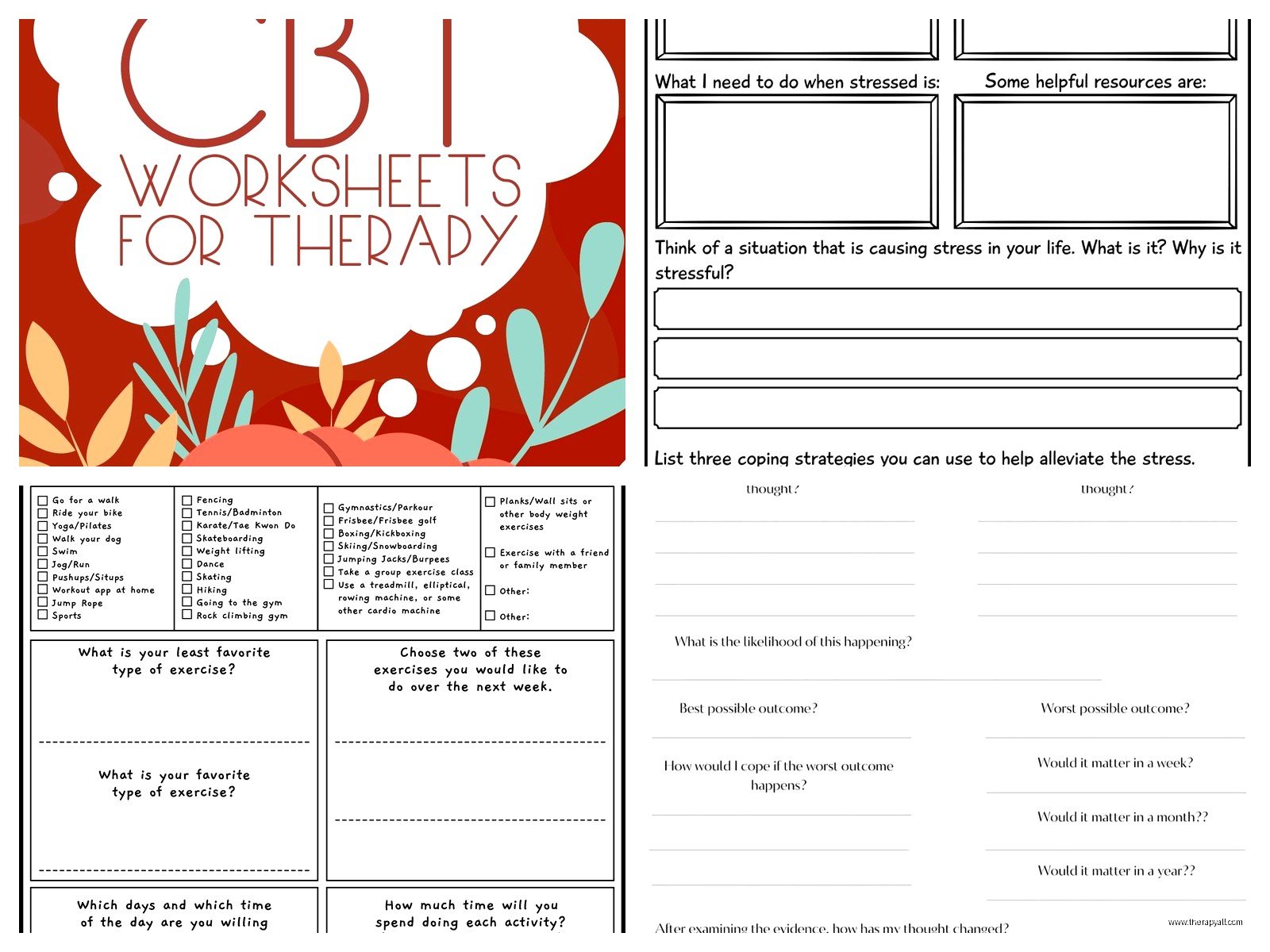 Cognitive Behavioral Worksheets For Depression – Free PDF & Printable Resources