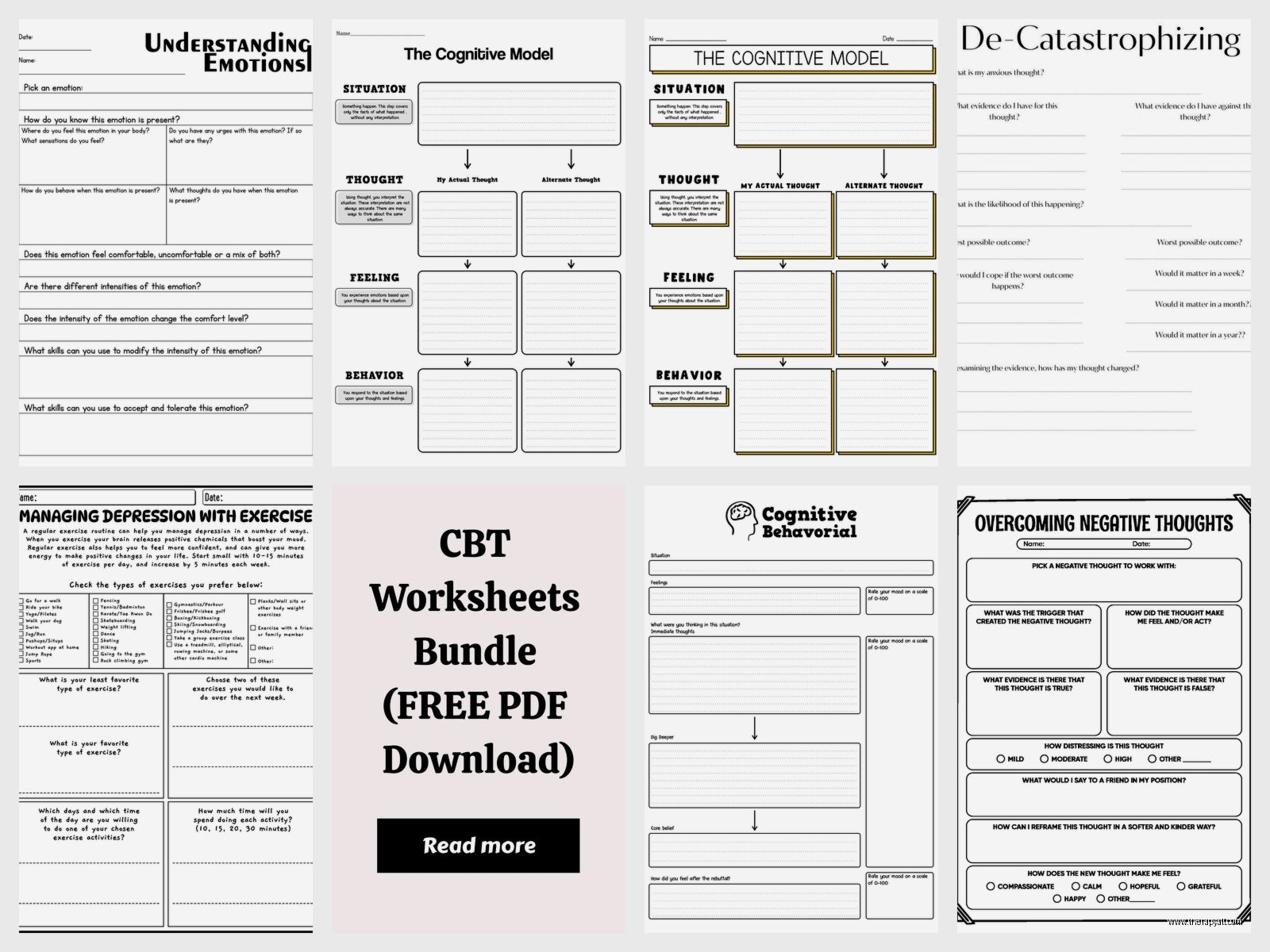 Cognitive Behavioral Worksheets For Depression – Free PDF & Printable Resources