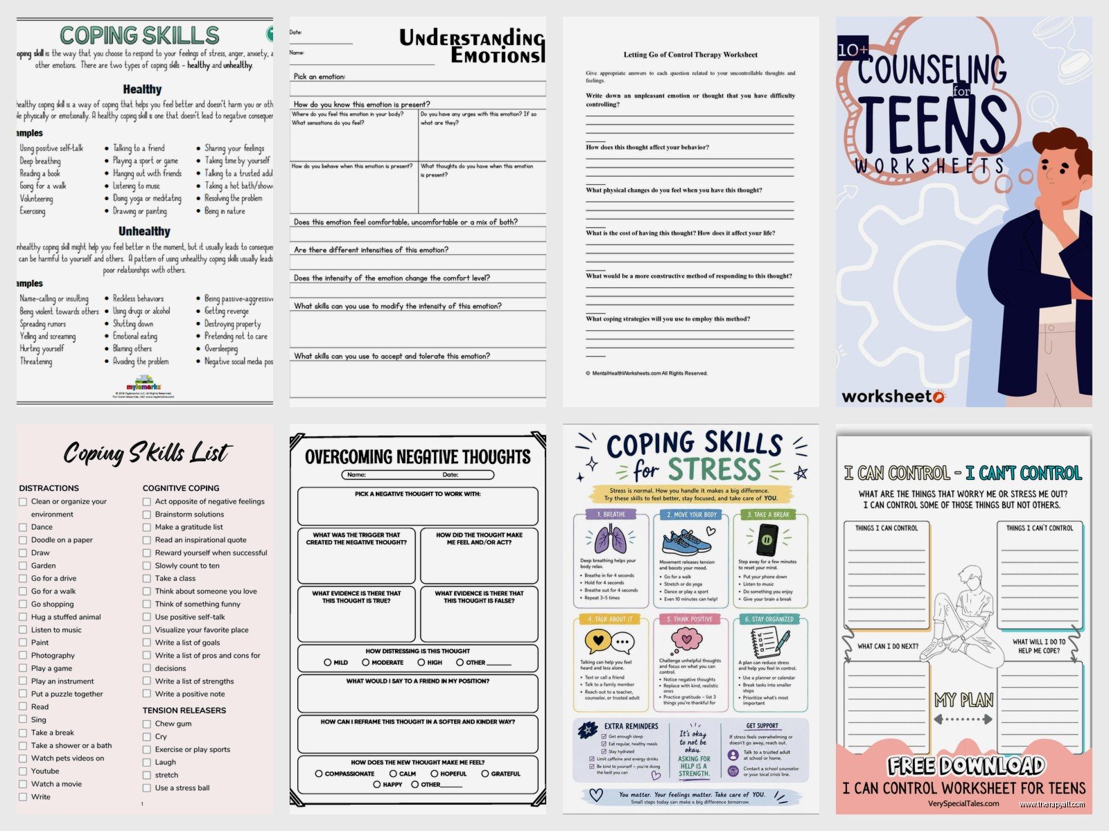 Coping Skills Worksheets For Teenagers – Free PDF & Printable Resources