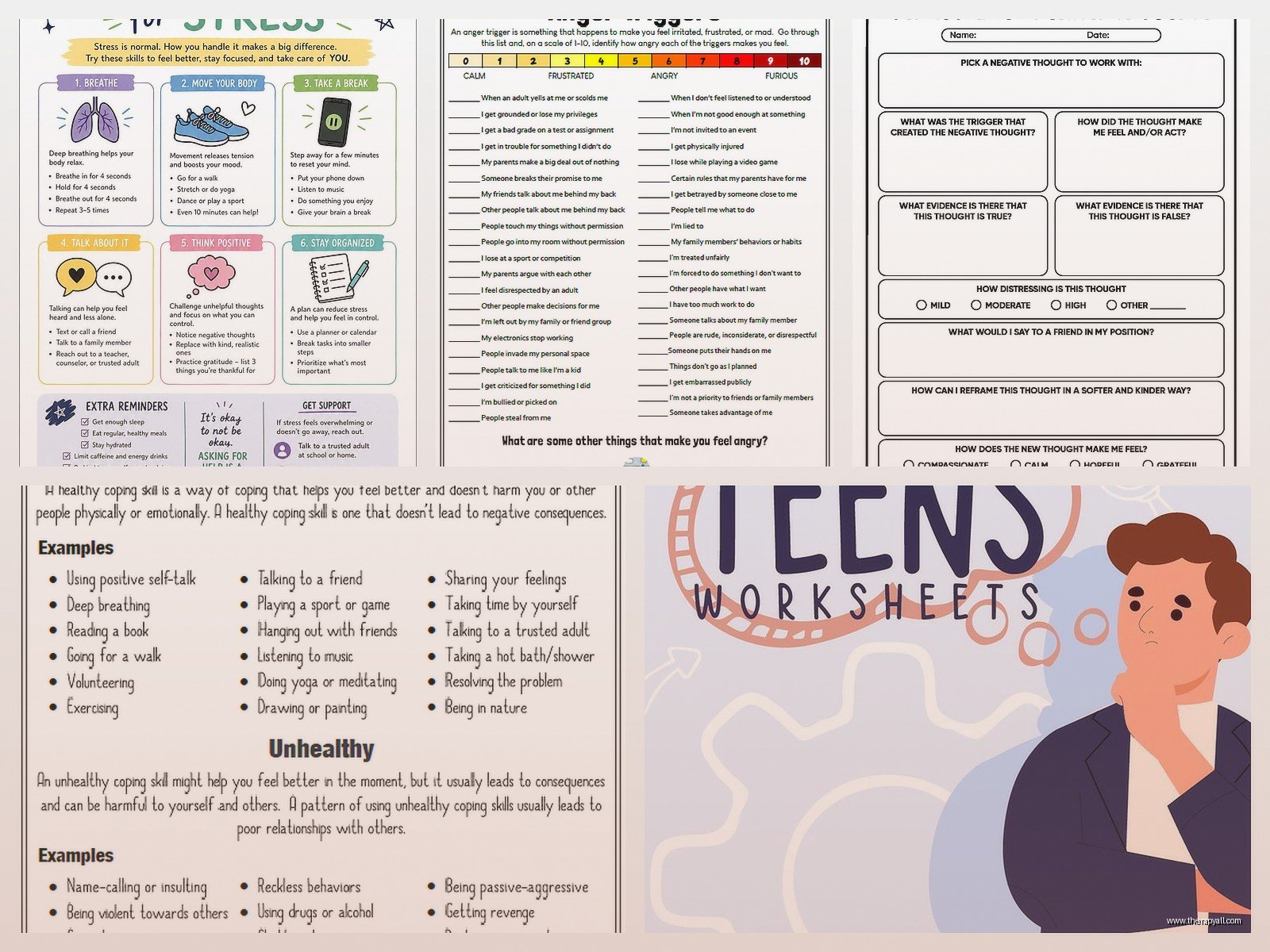 Coping Skills Worksheets For Teenagers – Free PDF & Printable Resources