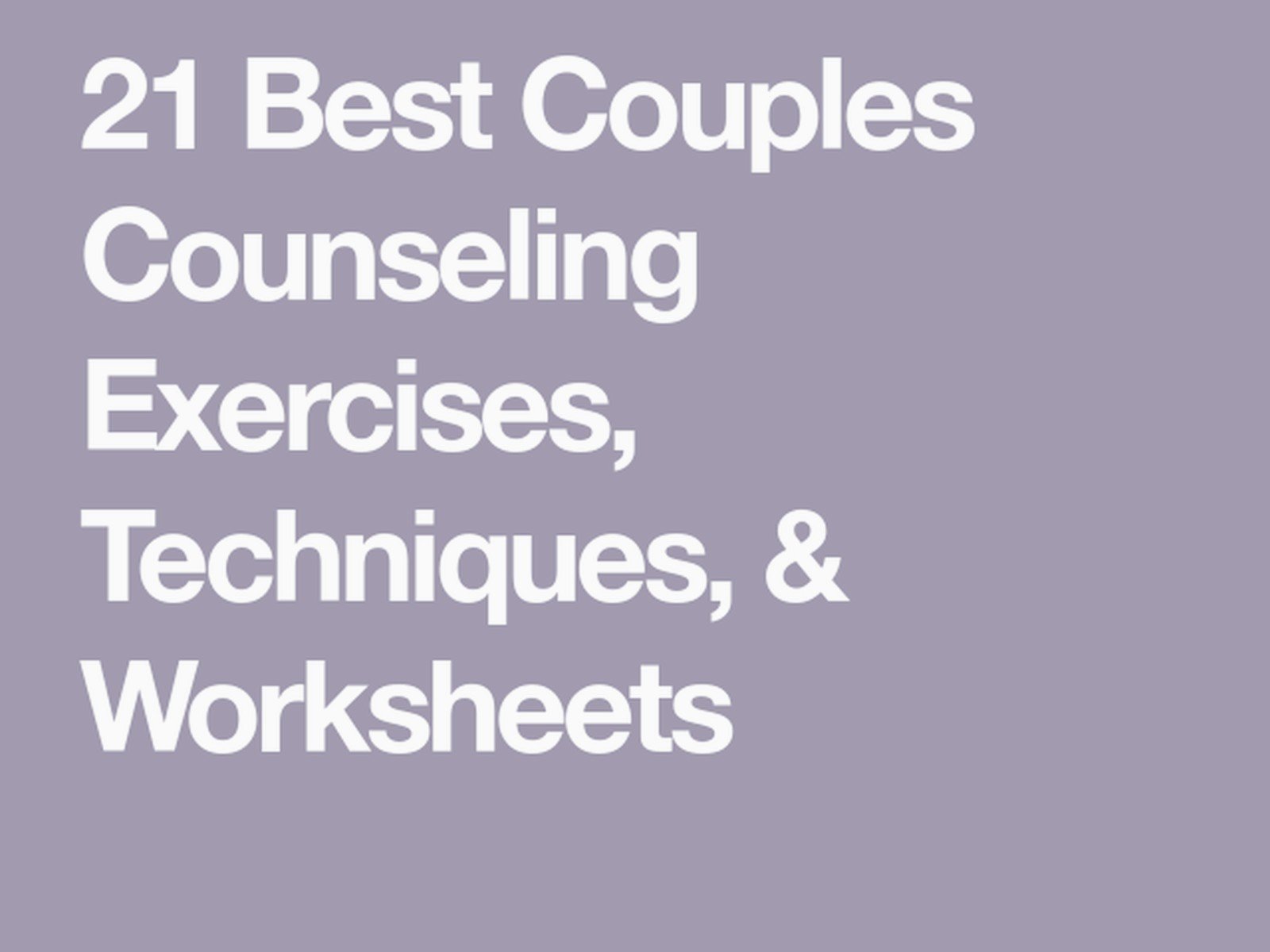 Couples Therapy Handouts – Everything You Need to Know