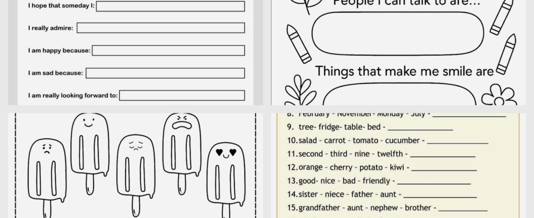 Fun Therapy Worksheets – Free PDF & Printable Resources
