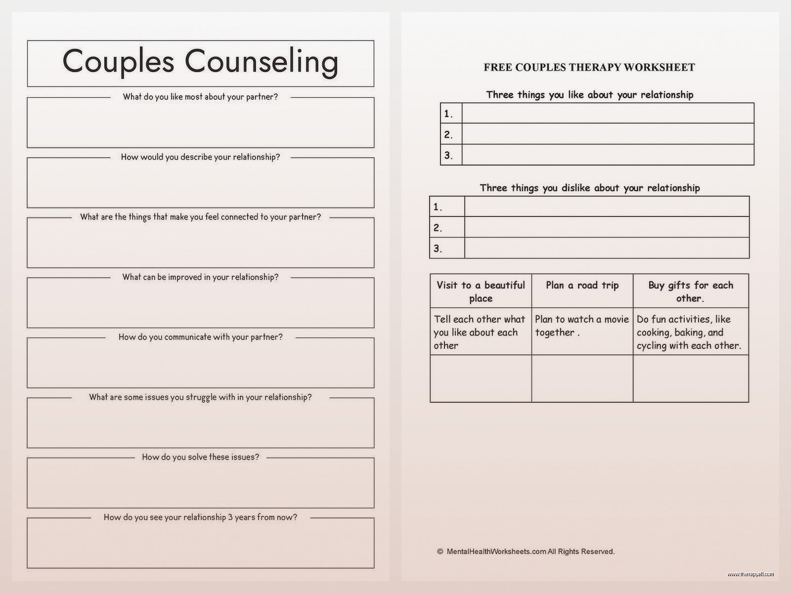 Imago Couples Therapy Worksheets – Free PDF & Printable Resources