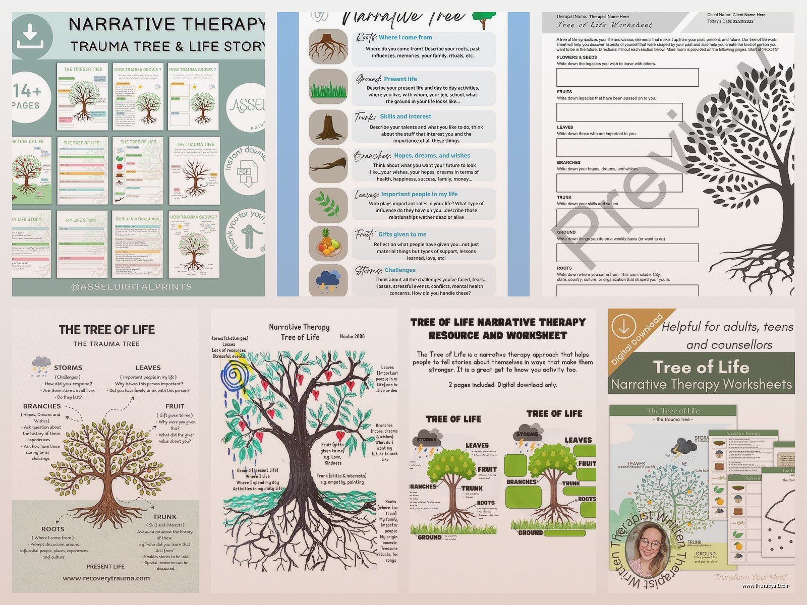 Printable Tree Of Life Narrative Therapy Worksheet – Free PDF & Printable Resources
