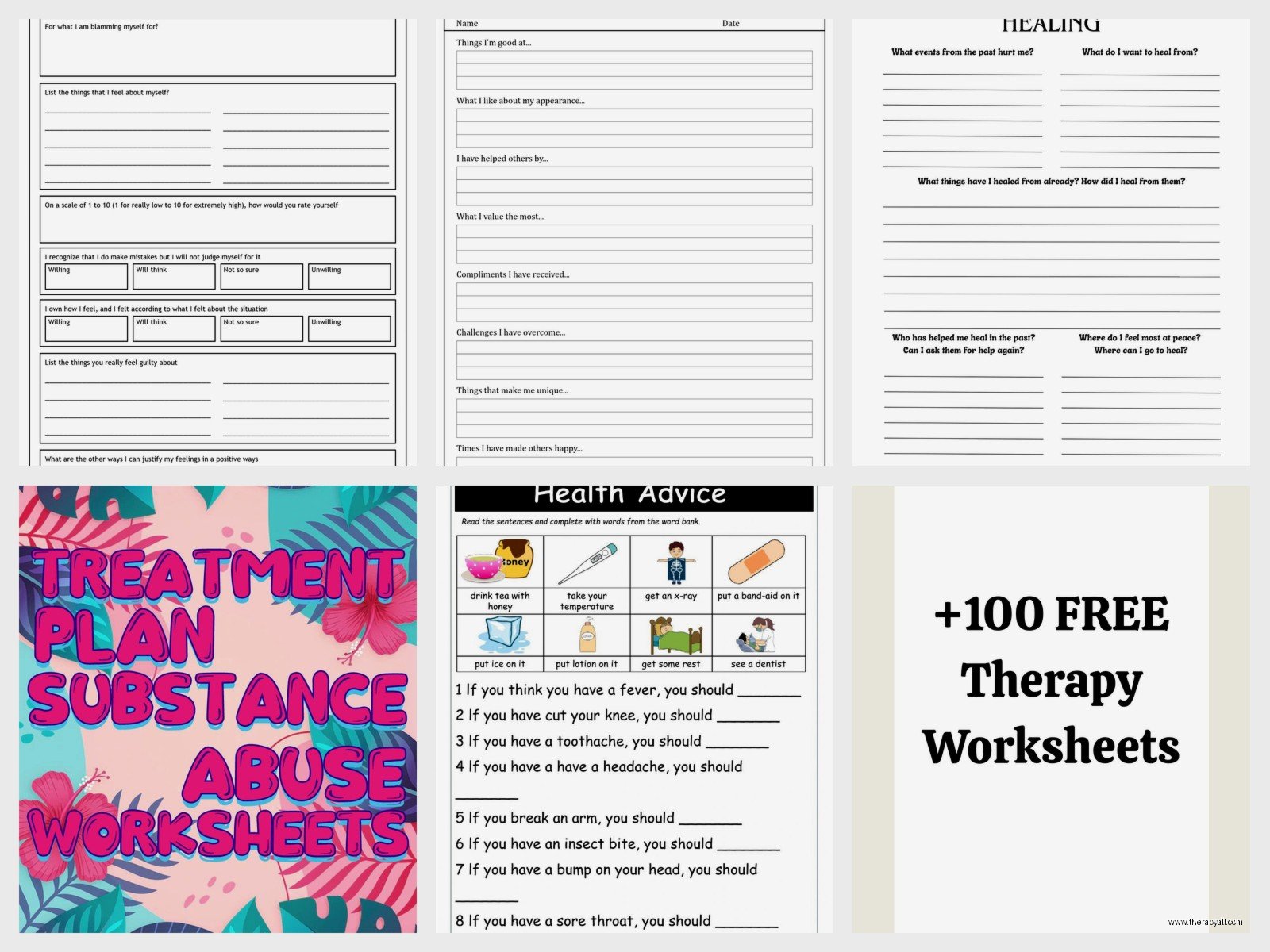 Treatment Worksheets – Free PDF & Printable Resources