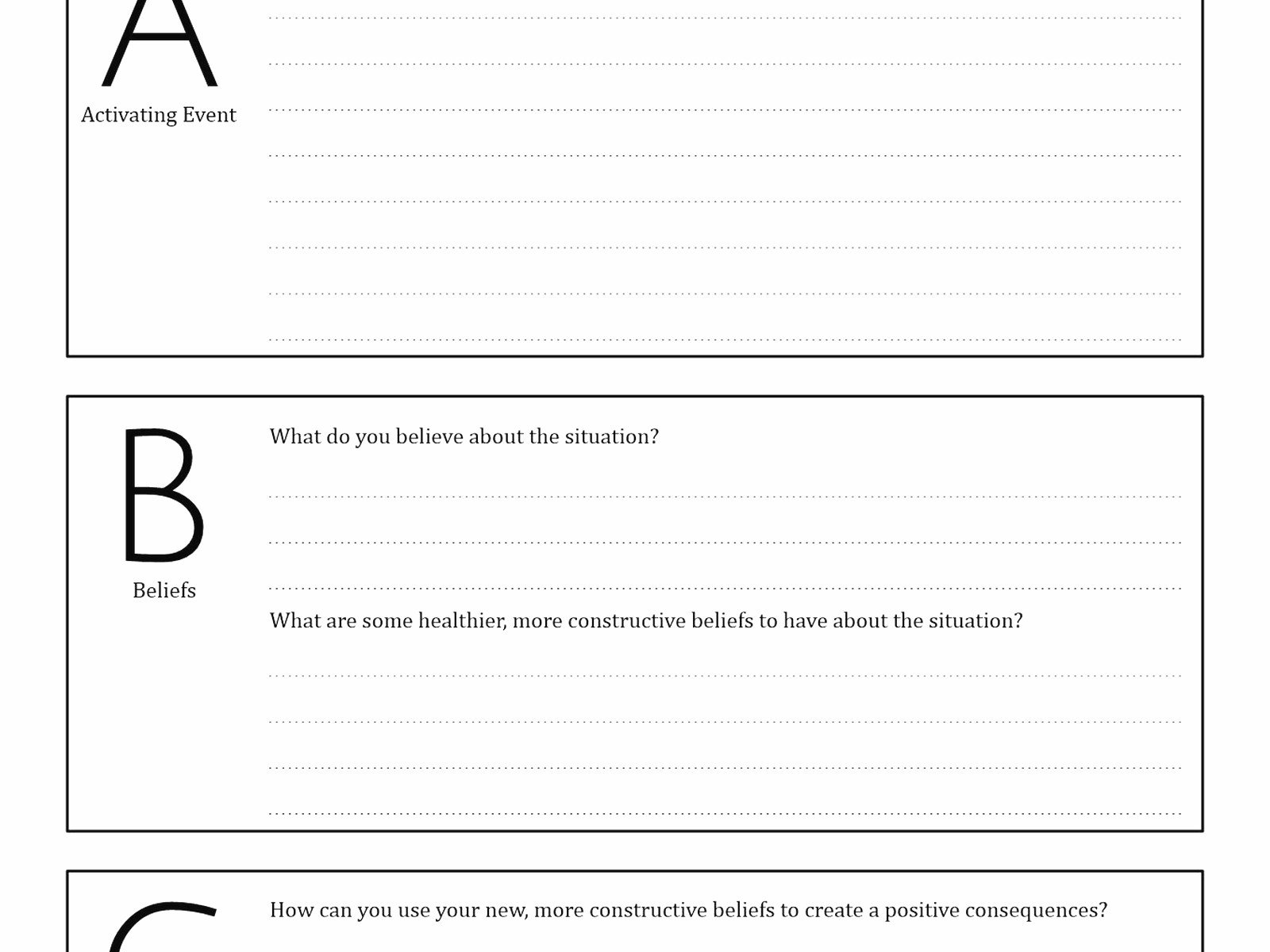 ABC Therapy Worksheet: Understanding Behavior Through CBT