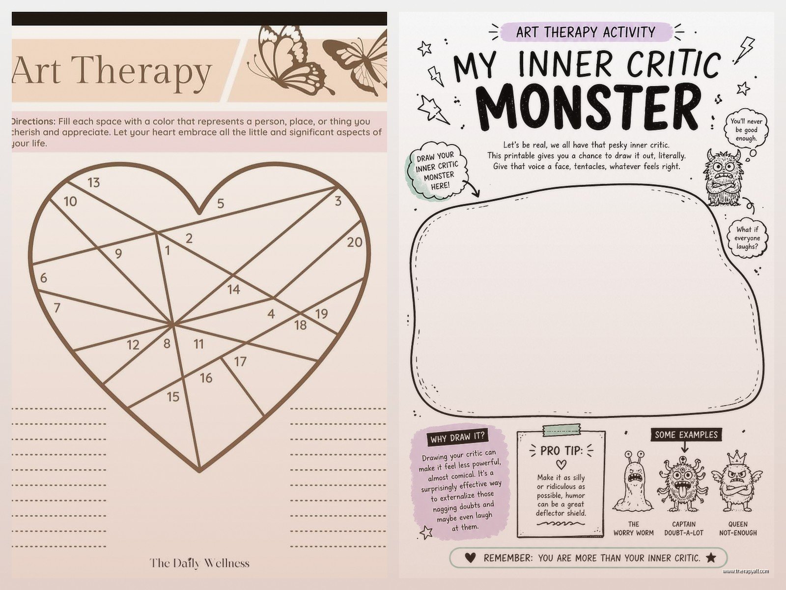 Art Therapy Worksheets: Creative Exercises for Emotional Wellbeing