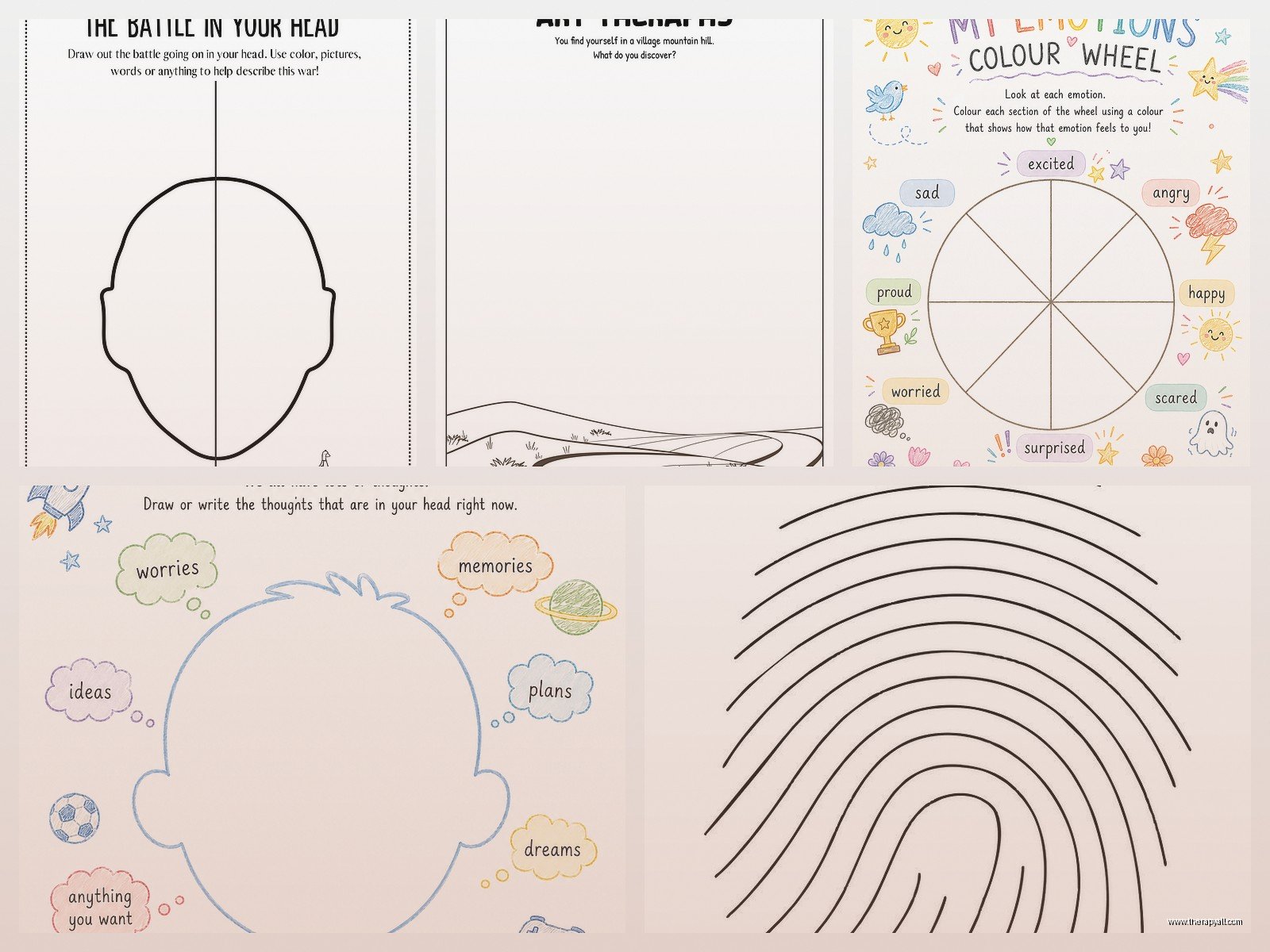 Art Therapy Worksheets: Creative Exercises for Emotional Wellbeing