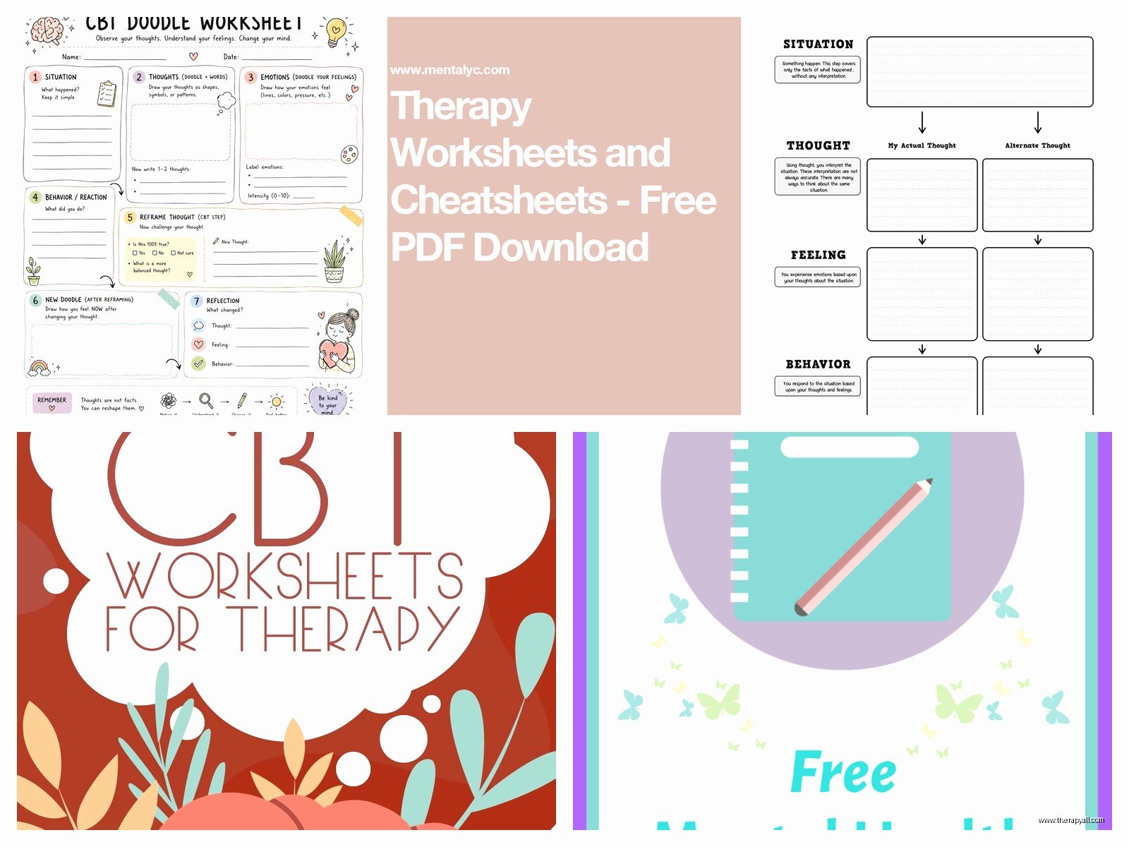 Free CBT Worksheets PDF: Printable Cognitive Behavioral Therapy Tools