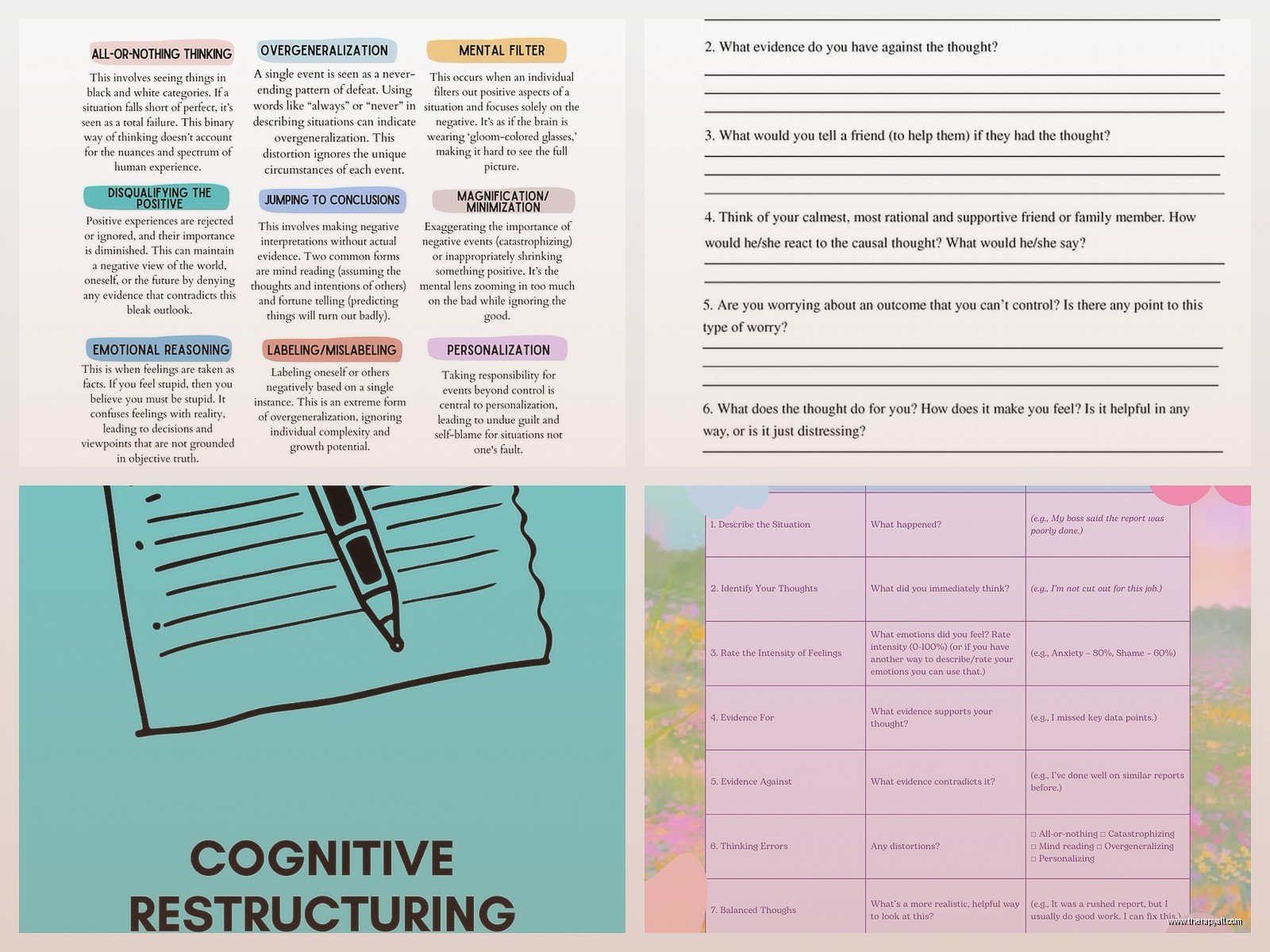 Cognitive Restructuring Worksheet: Change Negative Thought Patterns