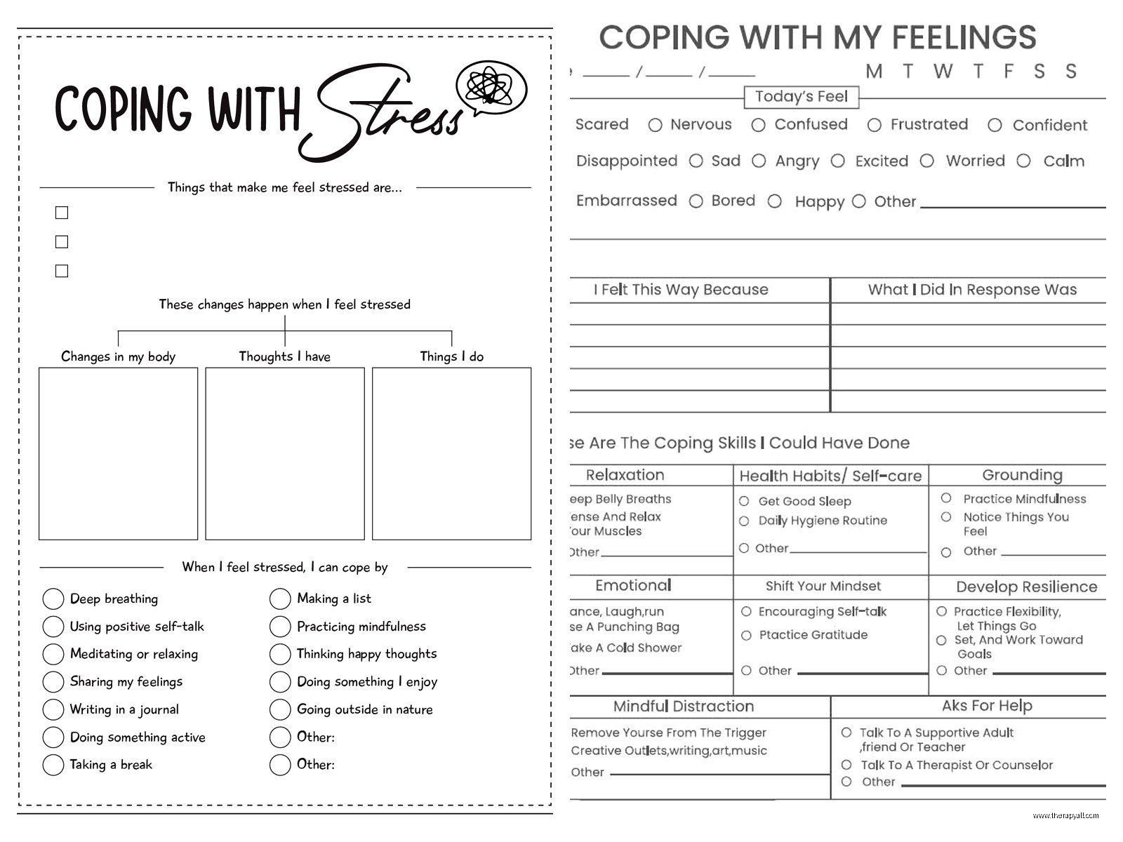 Coping Skills Worksheets for Adults: Tools to Manage Stress & Anxiety