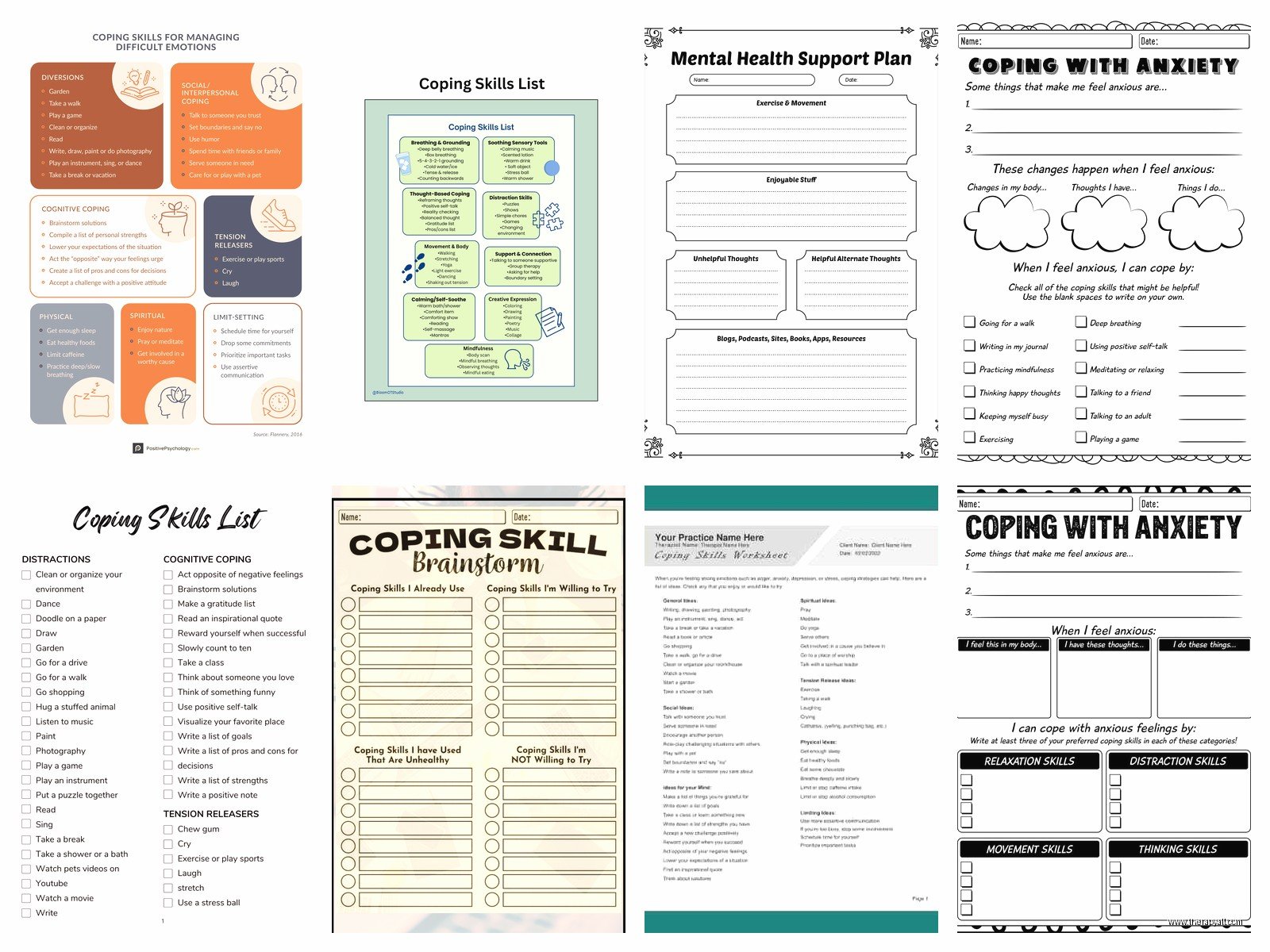 Coping Skills Worksheets for Adults (Free PDF Download)