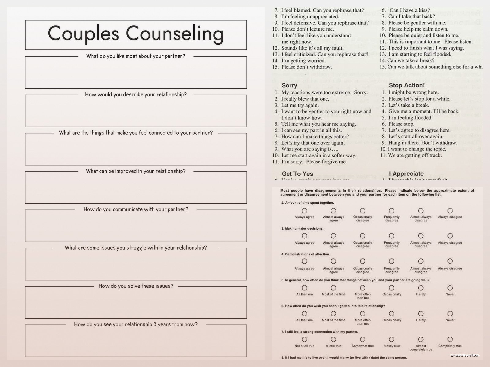 Couples Counseling Worksheets: Exercises to Improve Communication