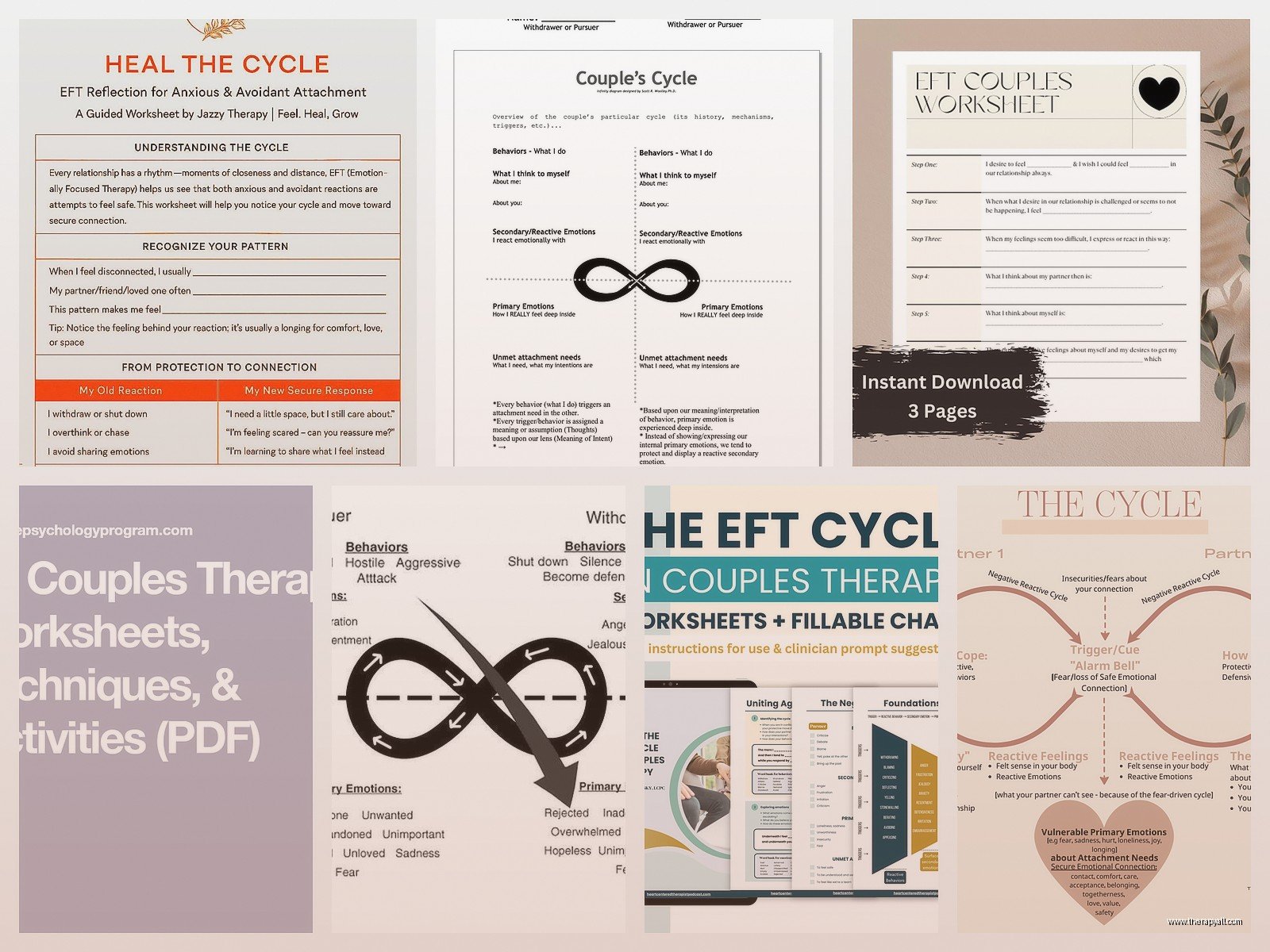 EFT Couples Therapy Worksheets: Build Emotional Bonds