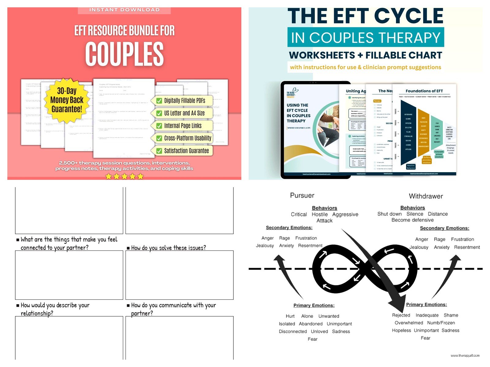 EFT Couples Therapy Worksheets: Build Emotional Bonds