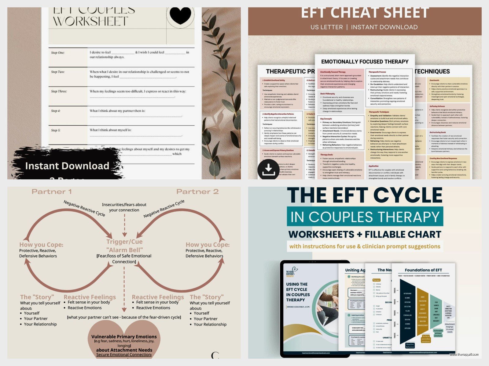 EFT Couples Therapy Worksheets: Build Emotional Bonds