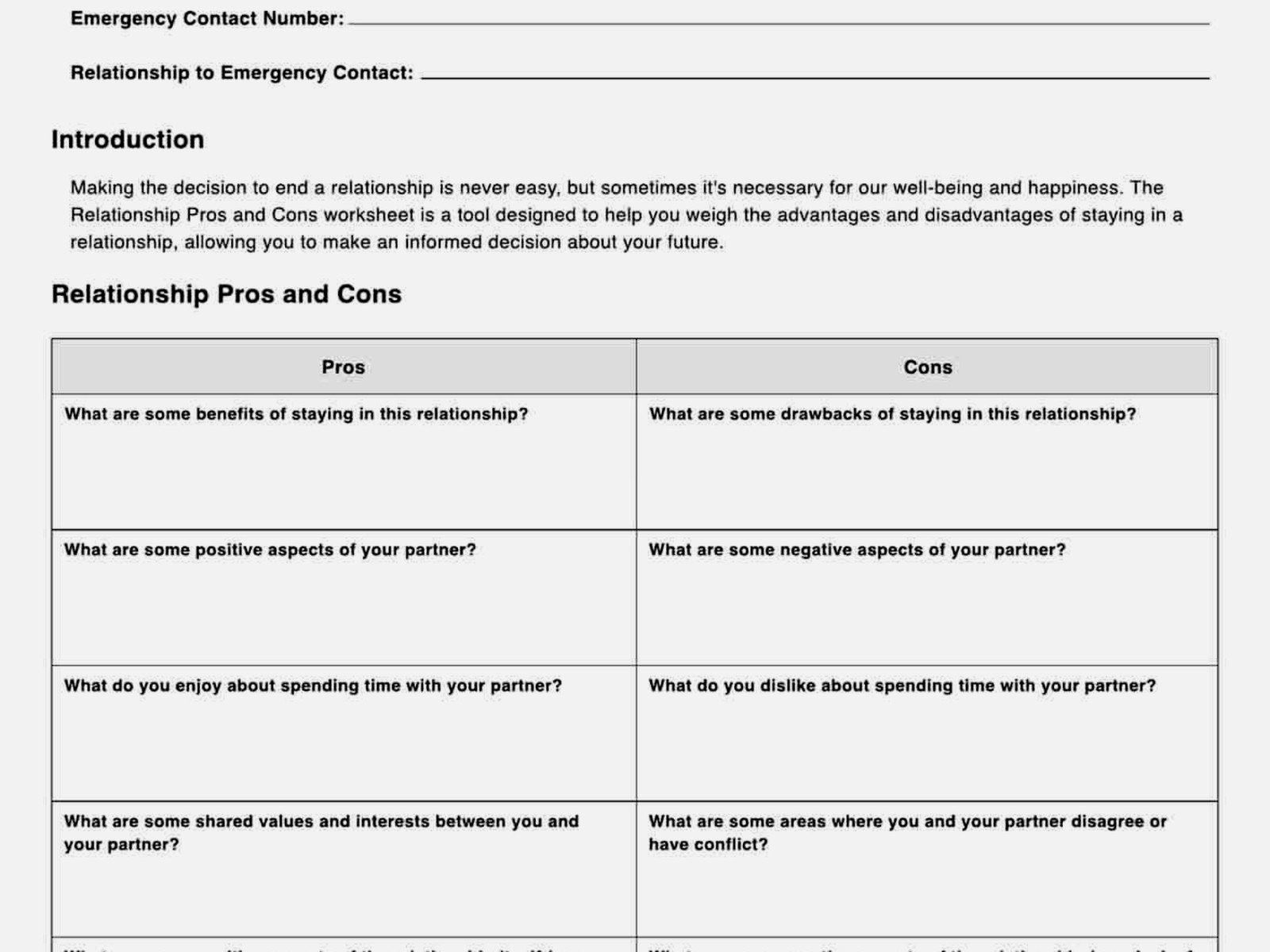 Free Couples Therapy Worksheets to Strengthen Your Relationship