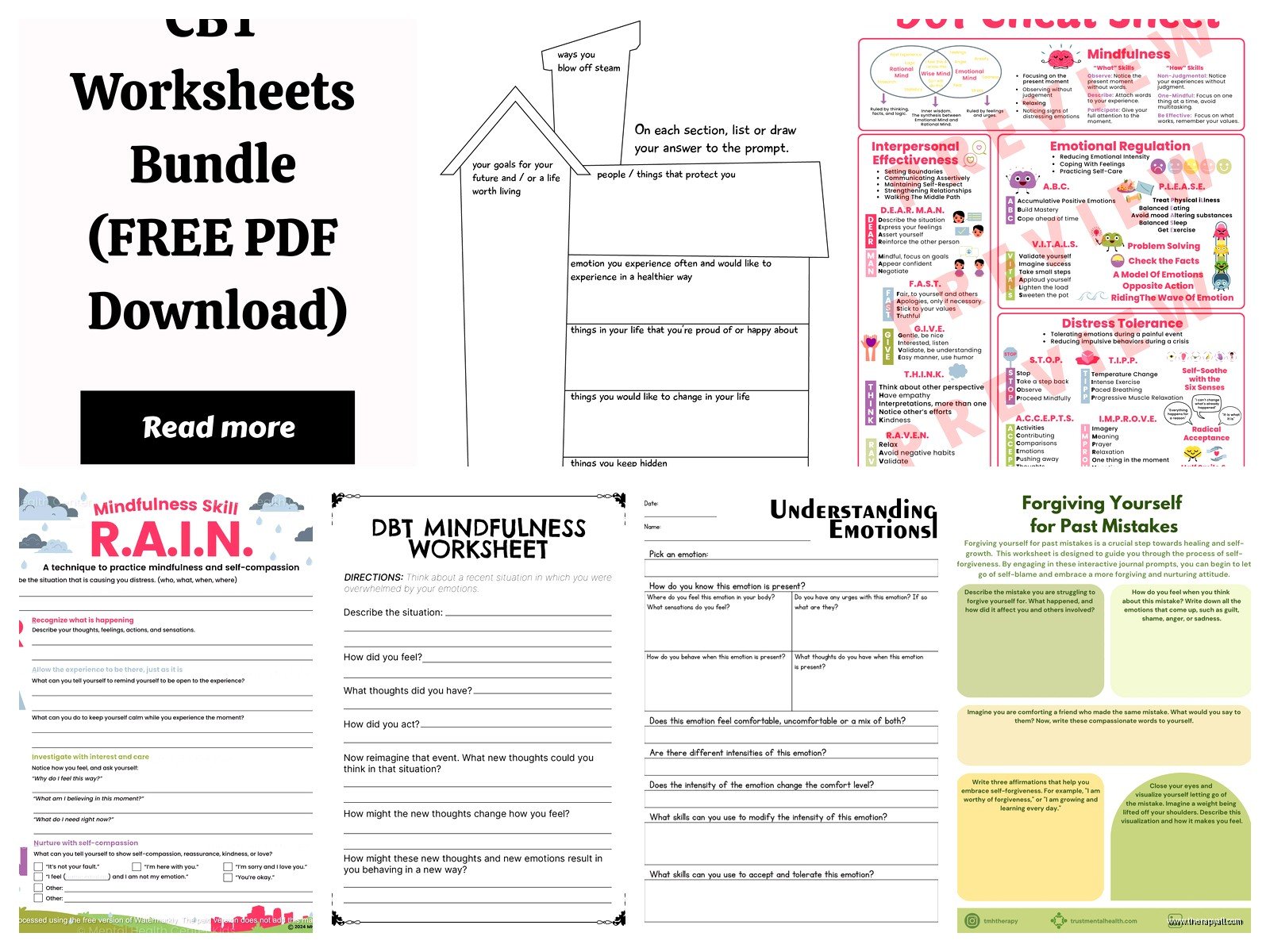 Free DBT Worksheets: Printable Dialectical Behavior Tools