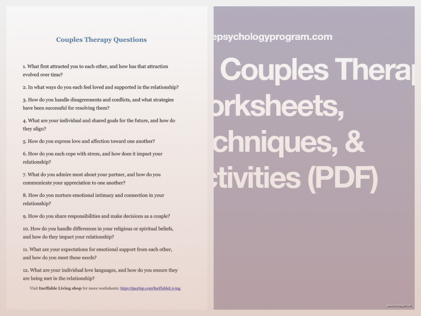 20+ Free Printable Couples Therapy Worksheets (PDF Ready)