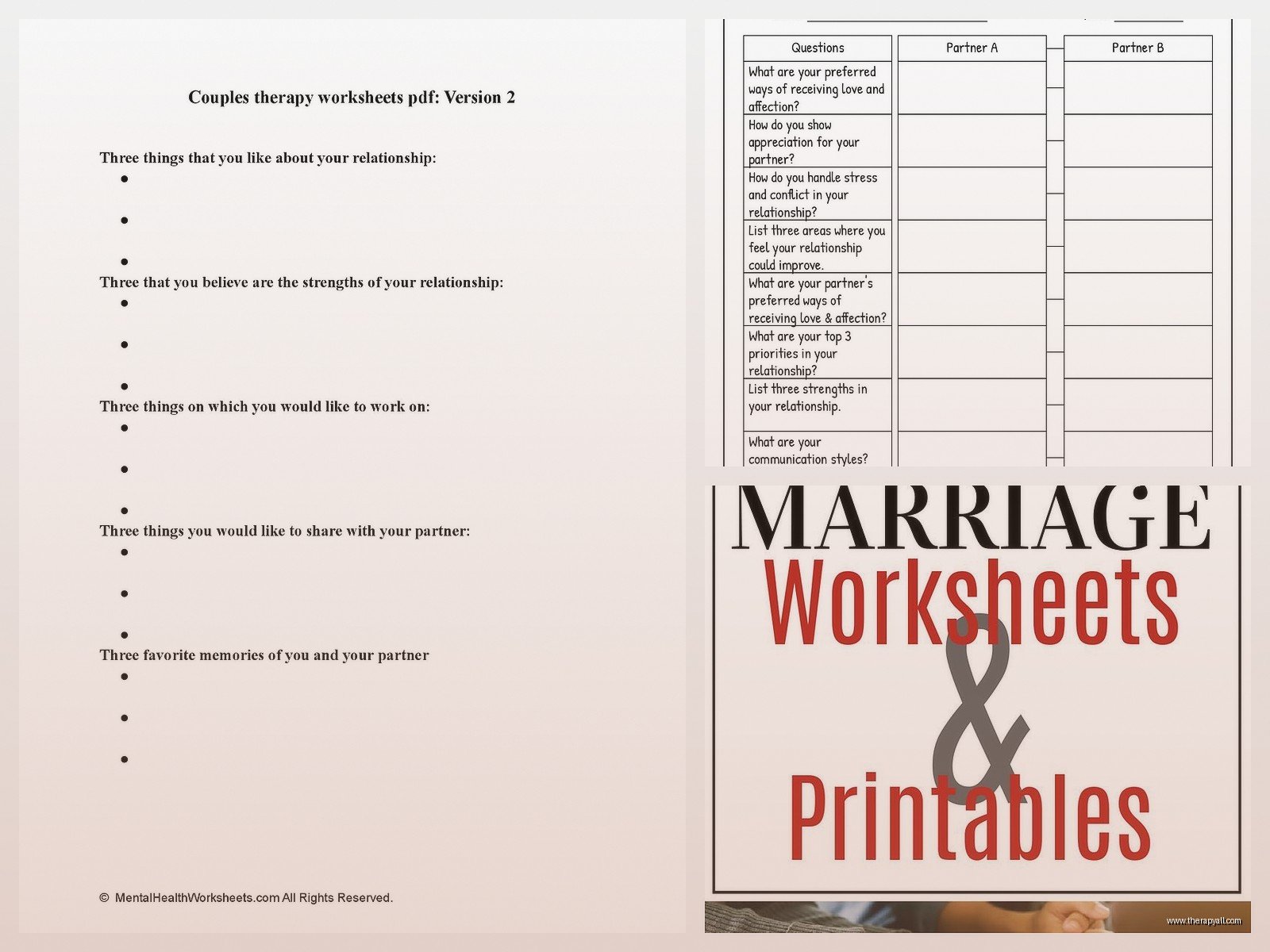 Marital Counseling Worksheets: Rebuild Trust and Connection