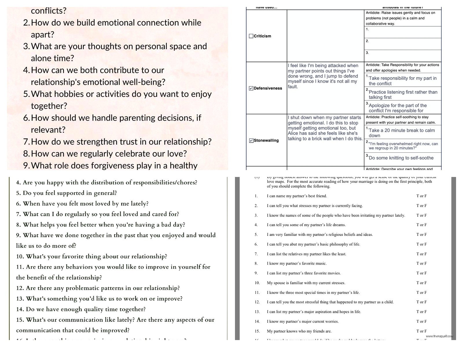 Marriage Counseling Worksheets: Tools to Rebuild Connection