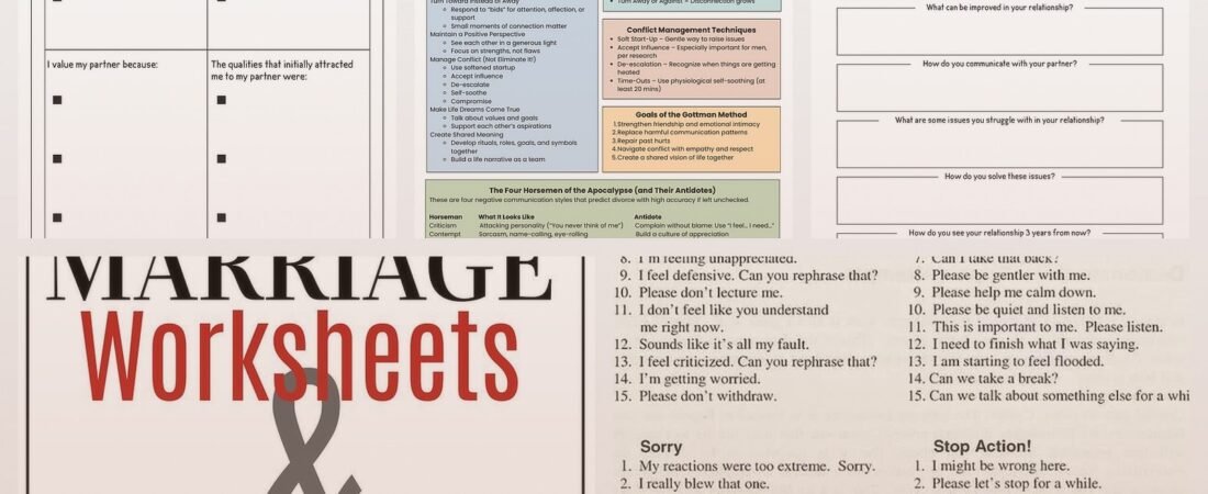 Marriage Therapy Worksheets: Strengthen Your Bond Together