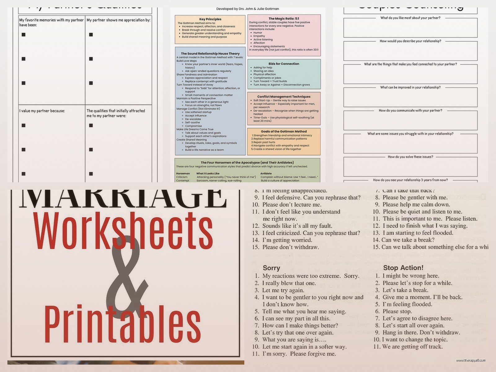 Marriage Therapy Worksheets: Strengthen Your Bond Together