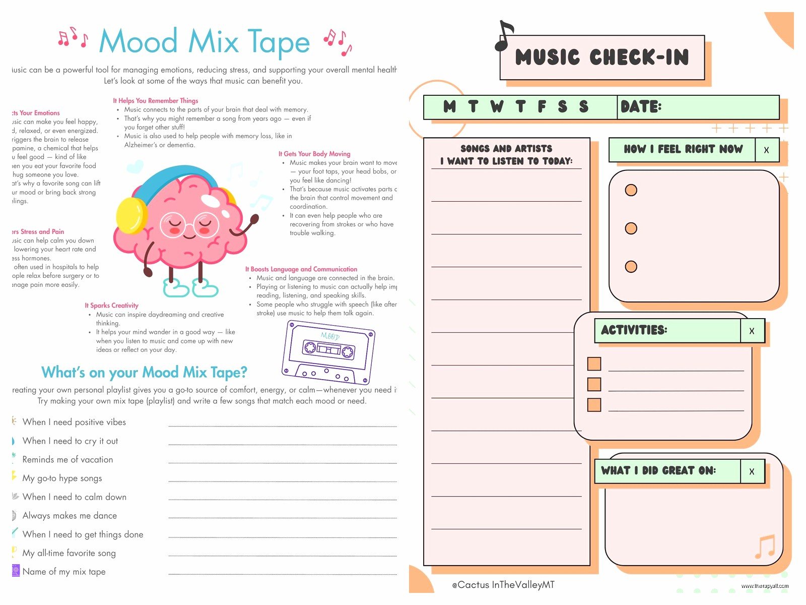 Music Therapy Worksheets PDF: Activities for Emotional Expression