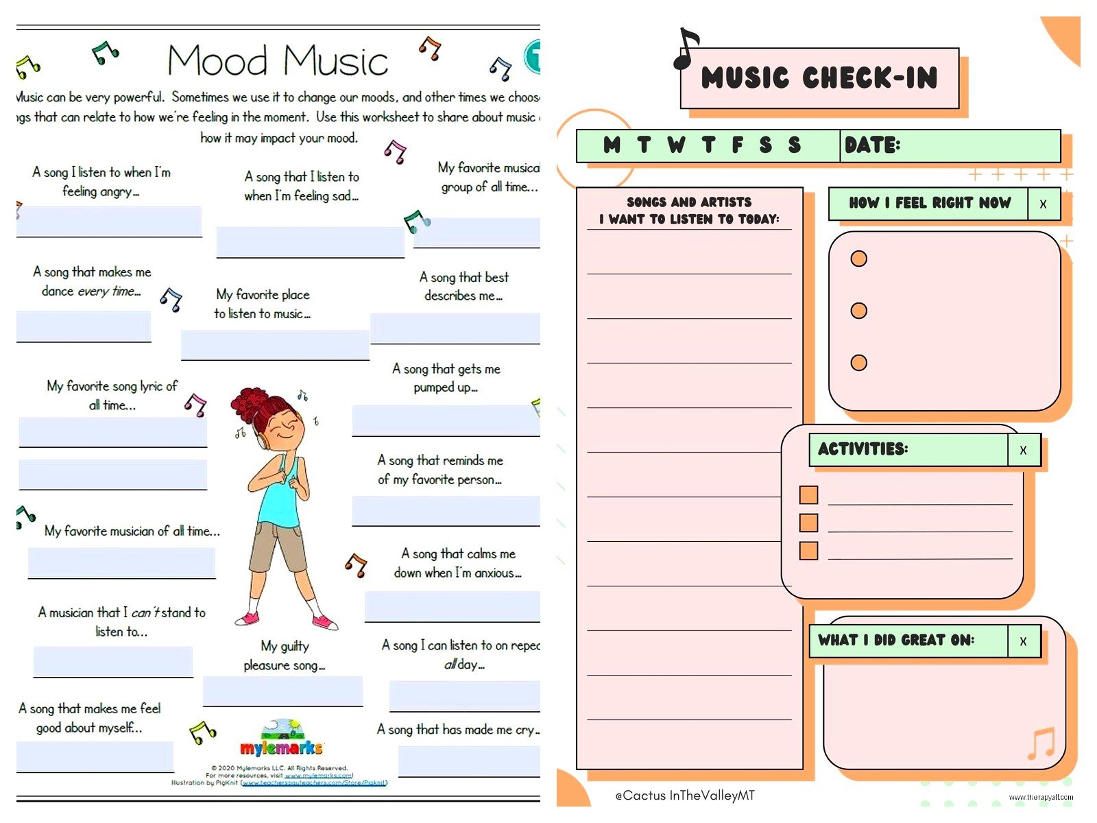 Music Therapy Worksheets PDF: Activities for Emotional Expression