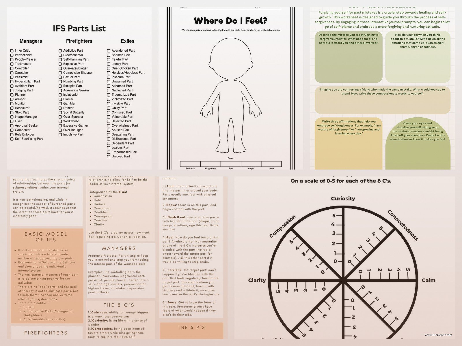 Parts Work Therapy Worksheets: IFS Exercises for Inner Healing