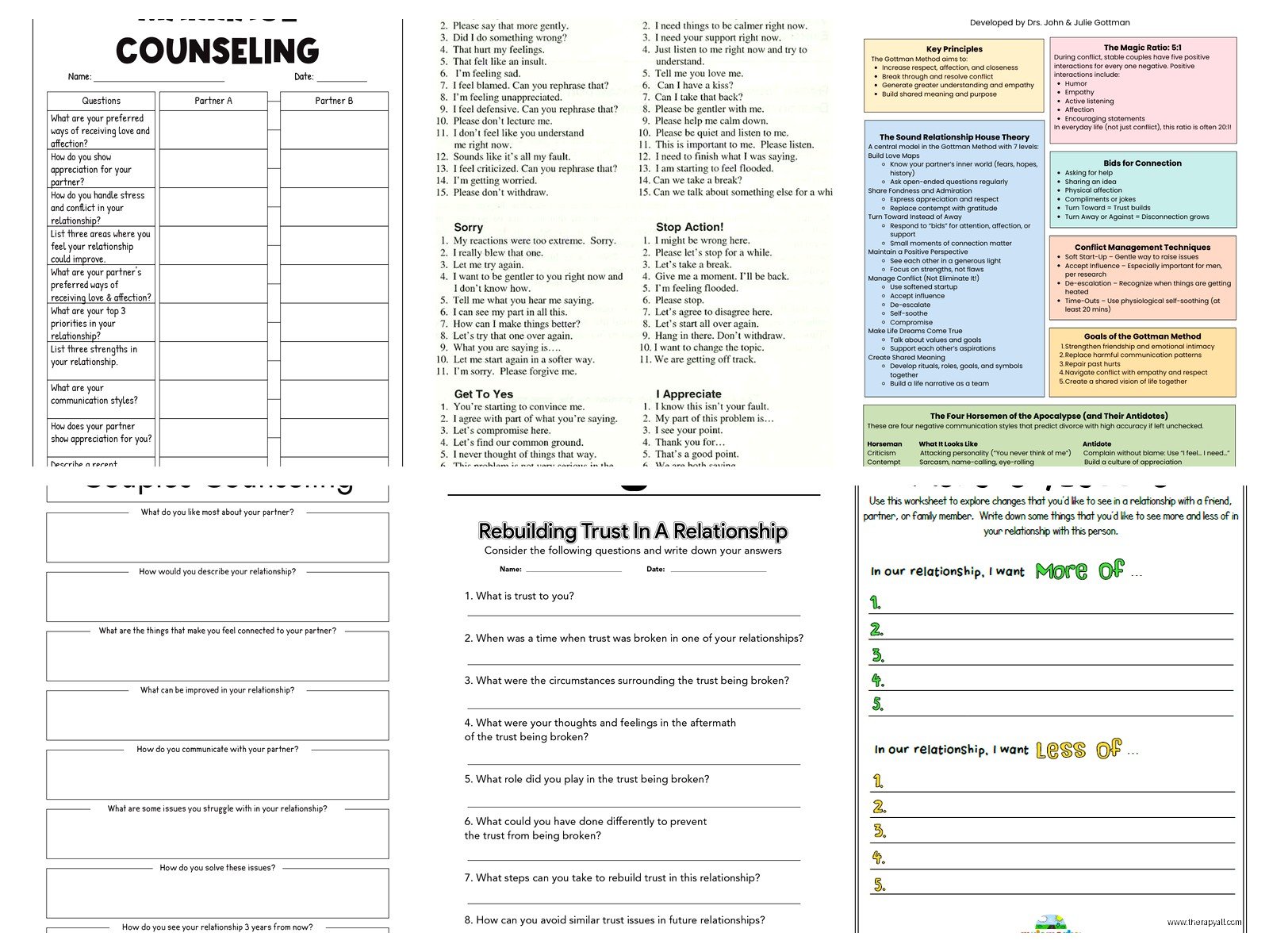 Relationship Counseling Worksheets: Guide to Healthier Communication