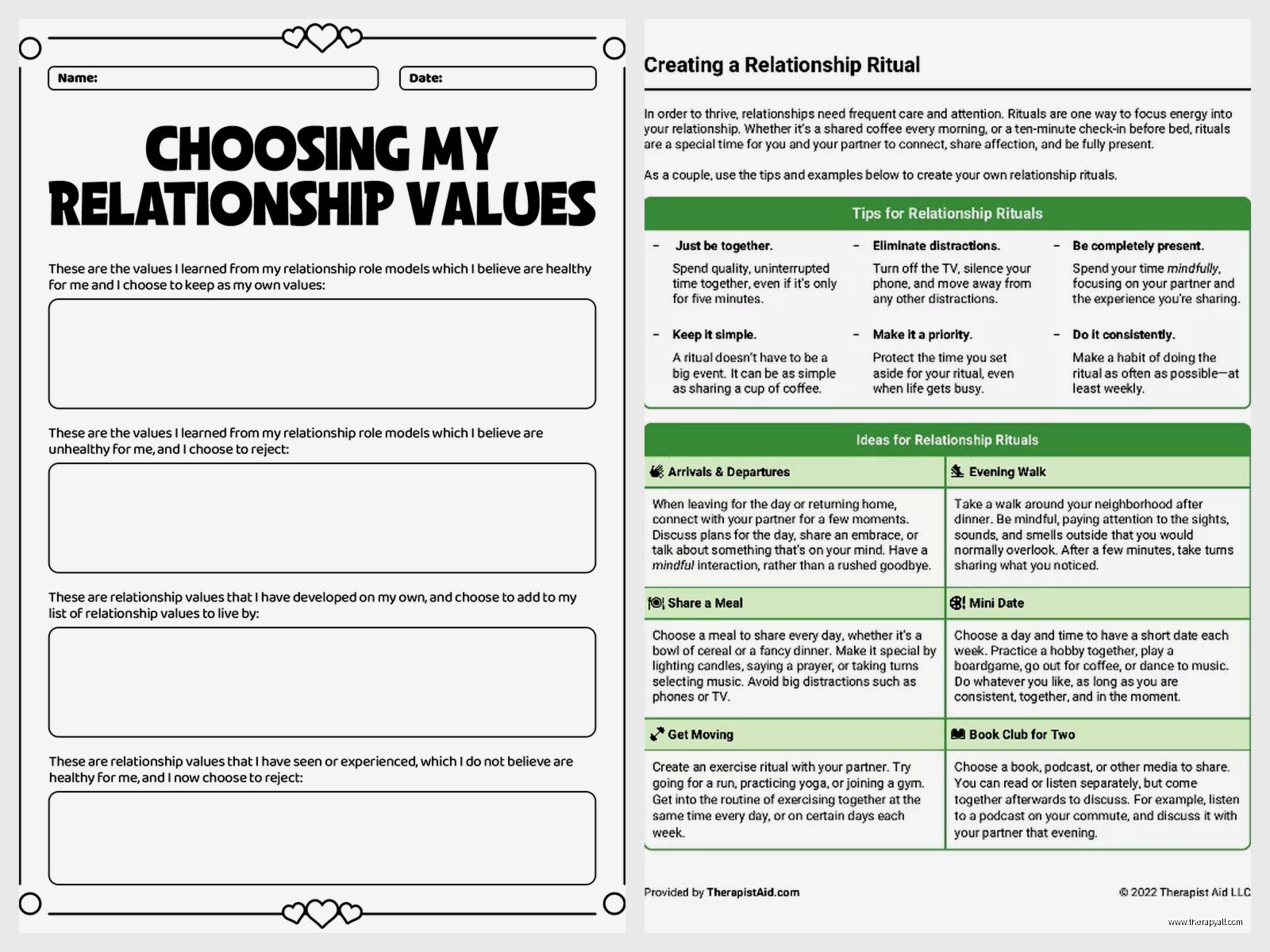 Relationship Therapy Worksheets: Exercises to Improve Connection