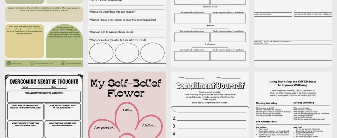 Self Help Worksheets – Free PDF & Printable Resources