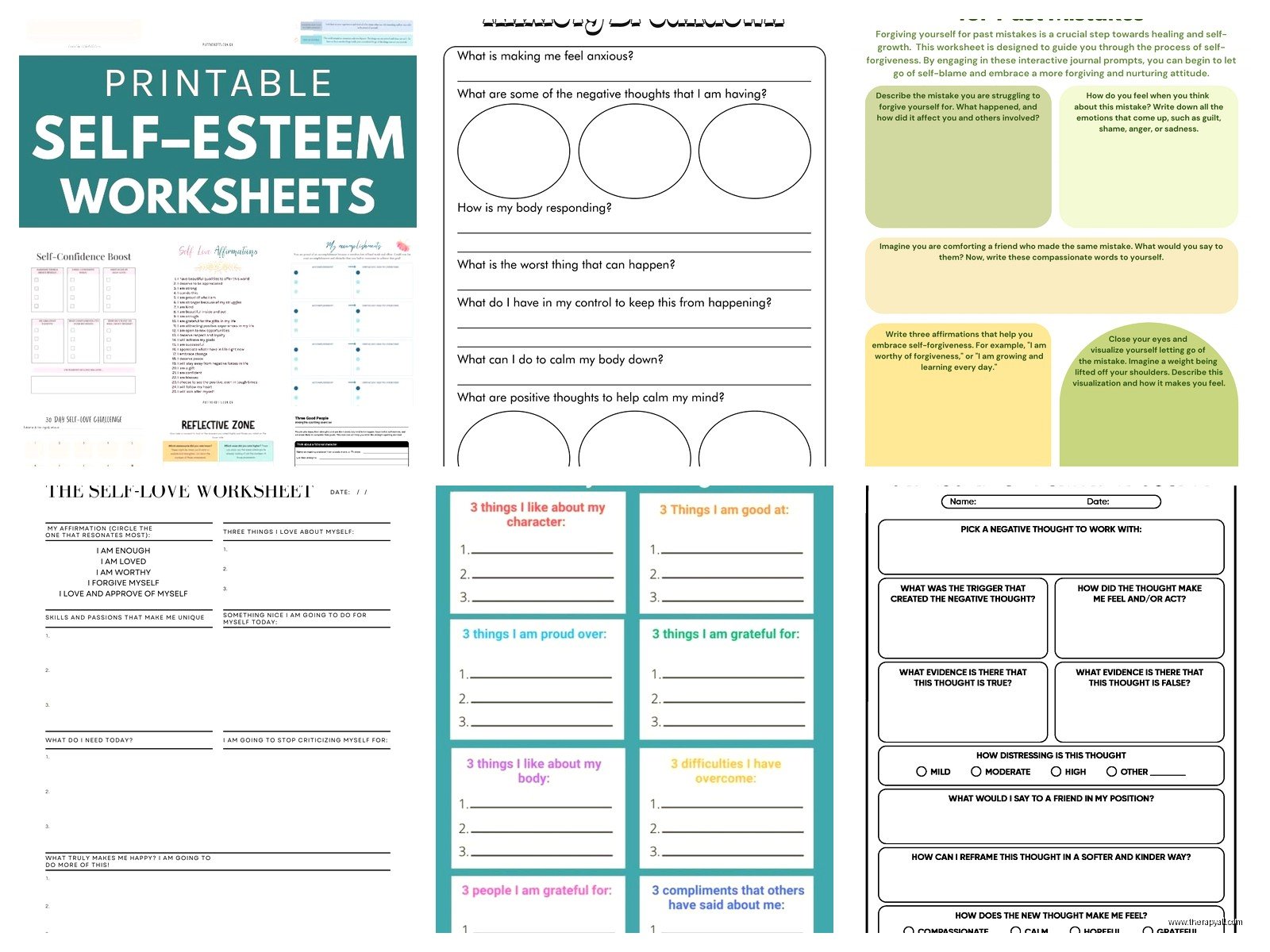 Self Help Worksheets – Free PDF & Printable Resources