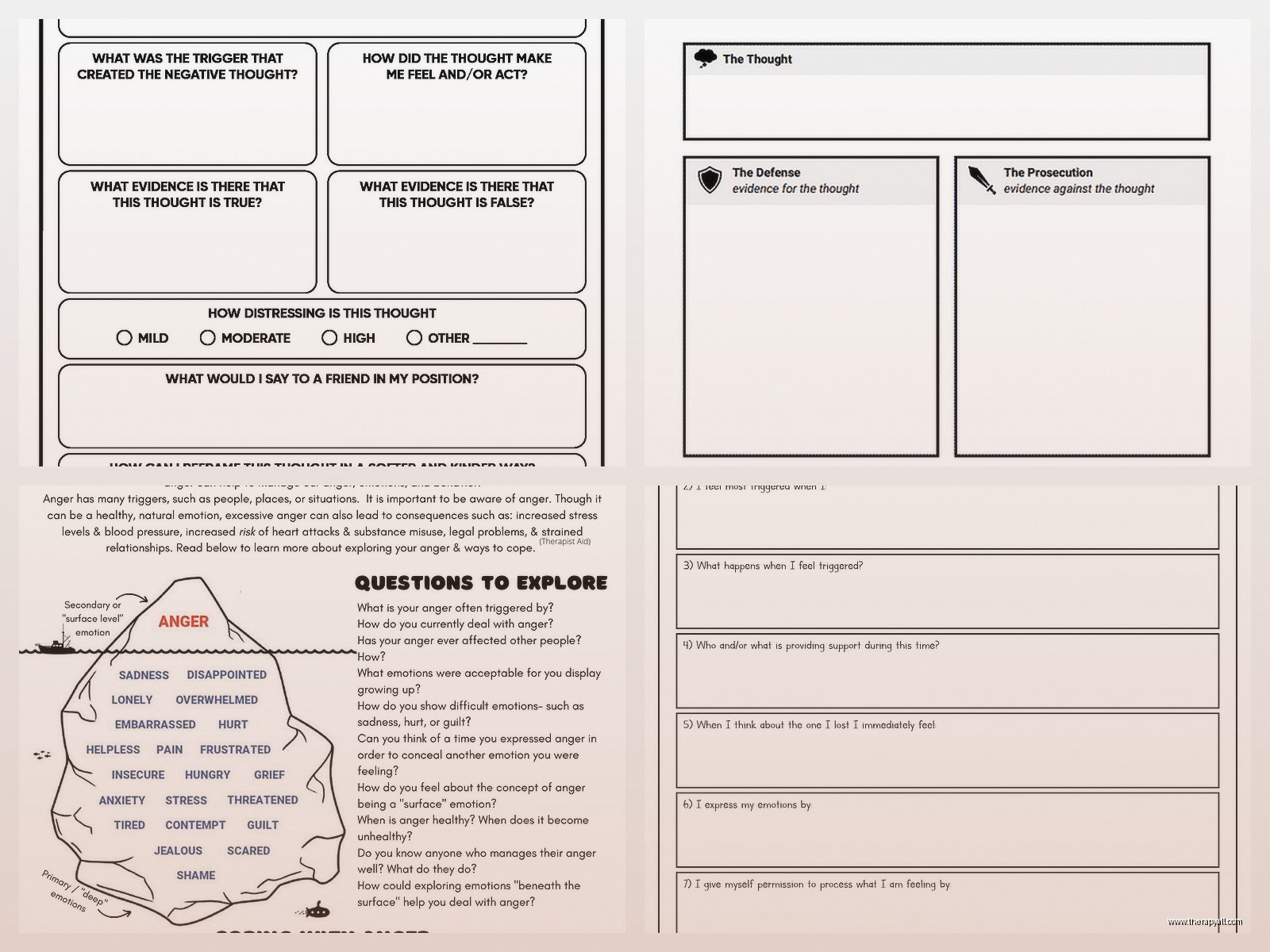 Therapy Aids Worksheets: Evidence-Based Tools for Therapists