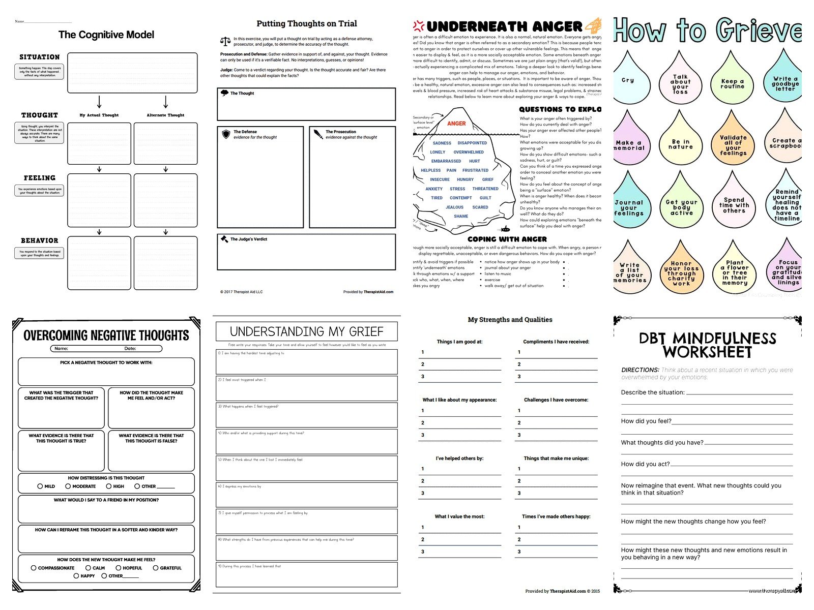 Therapy Aids Worksheets: Evidence-Based Tools for Therapists